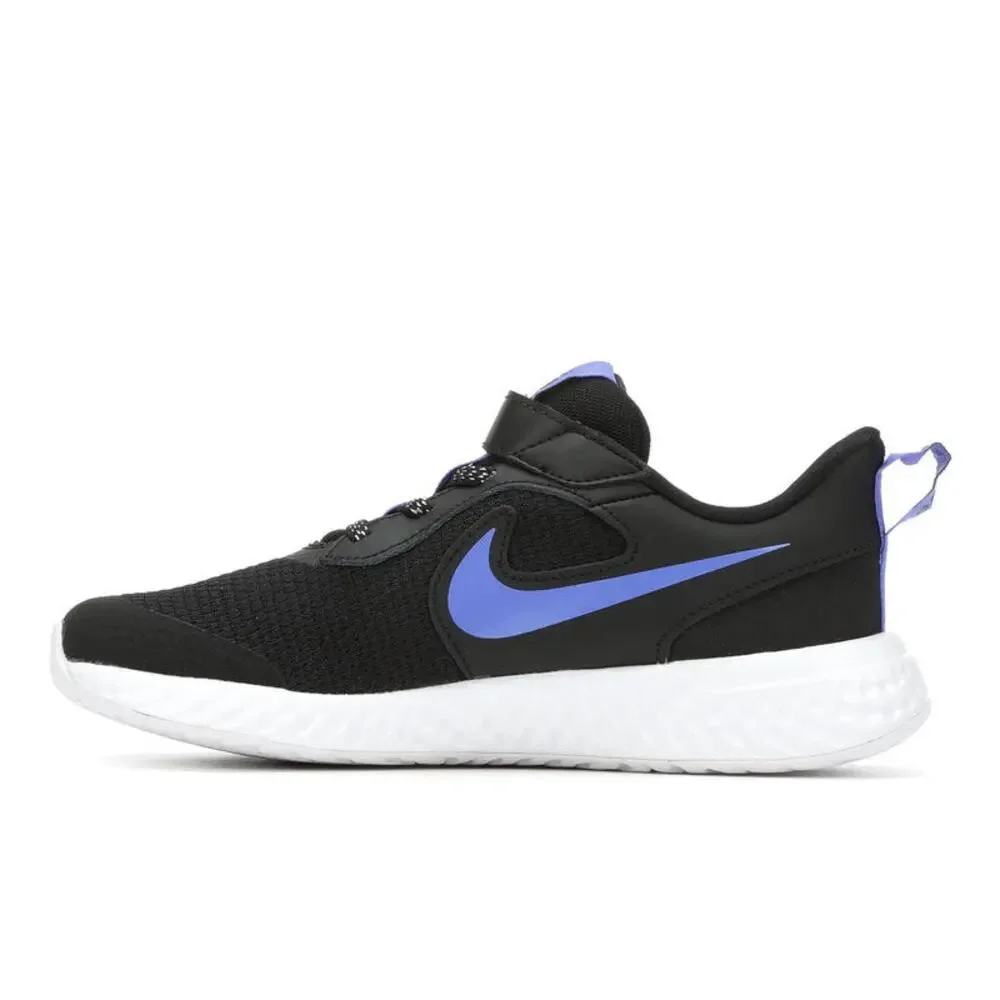 Nike Revolution 5 Kids 10.5 Black Blue Glitter Sneakers CD6839-041
